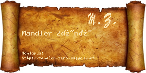 Mandler Zénó névjegykártya